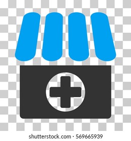 Drugstore icon. Vector illustration style is flat iconic bicolor symbol, blue and gray colors, transparent background. Designed for web and software interfaces.