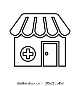 Drugstore, pharmacy line icon. Outline vector.