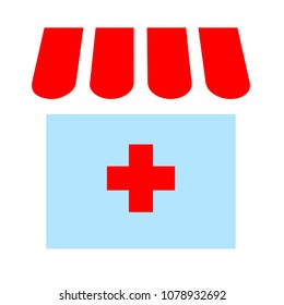 Drugstore Pharmacy Sign - Medical Symbol - Medicine Shop Isolated