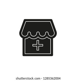 drugstore pharmacy sign - medical symbol - medicine shop isolated