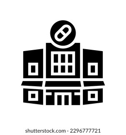 drugstore shop glyph icon vector. drugstore shop sign. isolated symbol illustration