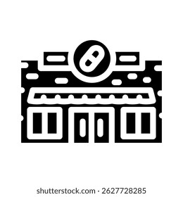 drugstore shop glyph icon vector. drugstore shop sign. isolated symbol illustration