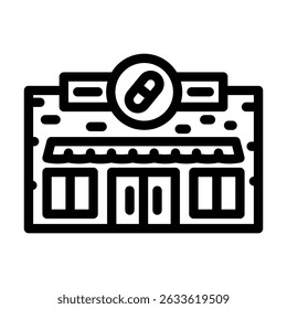 drugstore shop line icon vector. drugstore shop sign. isolated contour symbol black illustration