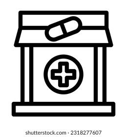 Drugstore Vector Thick Line Icon For Personal And Commercial Use.
