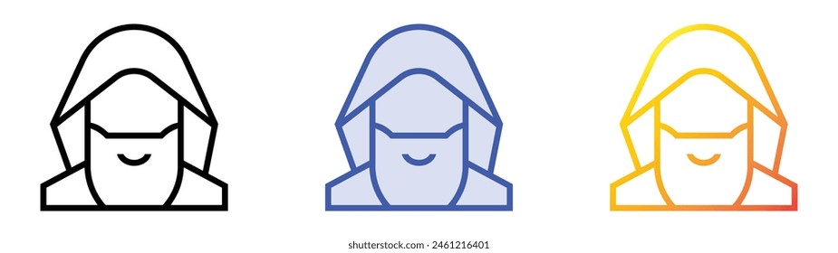 druid icon. Linear, Blue Fill and Gradient Style Design Isolated On White Background