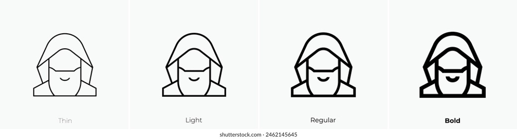 druid icon. Thin, Light Regular And Bold style design isolated on white background