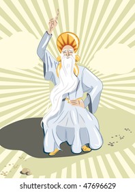 Druid priest. Vector illustration. celtic