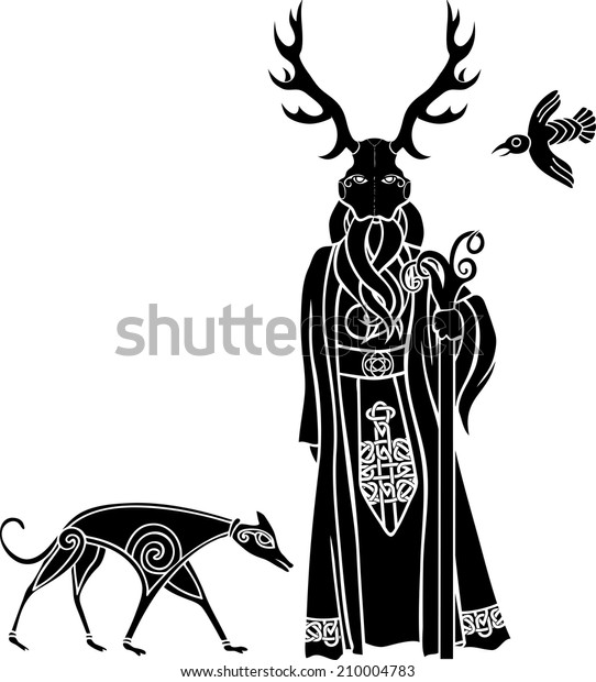 Druid Ritual Mask Wolf Bird Celtic Stock Vector (Royalty Free ...
