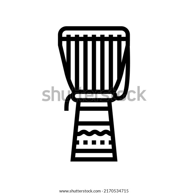 drum africa traditional\
musician instrument line icon vector. drum africa traditional\
musician instrument sign. isolated contour symbol black\
illustration