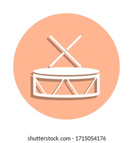 Drum badge icon. Simple glyph, flat vector of music icons for ui and ux, website or mobile application