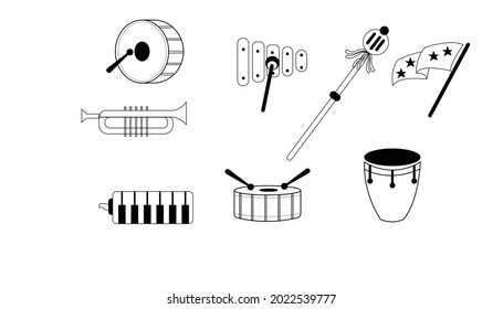Drum band tool symbol vector illustration isolated sign music design. stick graphics percussion acoustic rhythm sound.