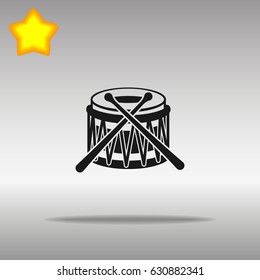 Drum black Icon button logo symbol concept high quality on the gray background
