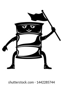 drum black icon left hand flag, right hand down 