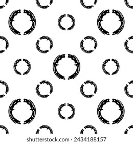 Drum Brake Shoe Icon Seamless Pattern, Automobile Brake Part Vector Art Illustration