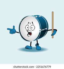 Drum cartoon character with facial expression