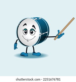 Drum cartoon character with facial expression