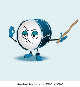 Drum cartoon character with facial expression