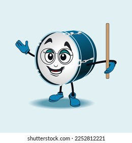 Drum cartoon character with facial expression