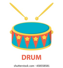 Drum cartoon icon. Illustration for web and mobile.