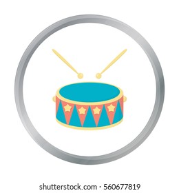 Drum cartoon icon. Illustration for web and mobile design.
