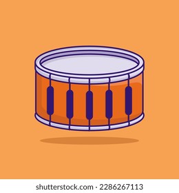 Drum cartoon vector icon illustration. Flat cartoon style. Drum Illustration. Music Illustration