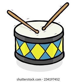 drum / cartoon vector and illustration, hand drawn style, isolated on white background.