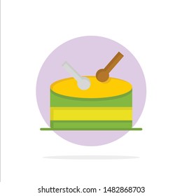Drum, Celebration Abstract Circle Background Flat color Icon