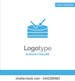 Drum, Celebration Blue Business Logo Template