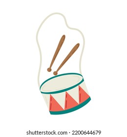 Drum. Christmas collection. Flat vector illustration