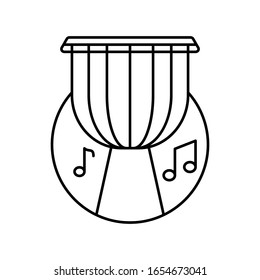 Drum in circle icon. Simple line, outline vector elements of musical instrument icons for ui and ux, website or mobile application