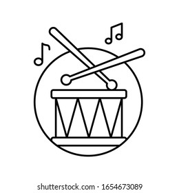 Drum in circle icon. Simple line, outline vector elements of musical instrument icons for ui and ux, website or mobile application