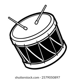 drum clipart vector line art 