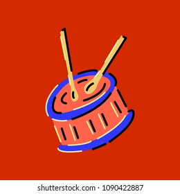 Drum colored vector illustration