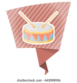 Drum colorful icon. Vector illustration in cartoon style