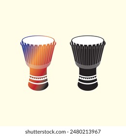 drum for colorful percussion music, vector logo icon