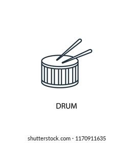 drum concept line icon. Simple element illustration. drum concept outline symbol design from Music set. Can be used for web and mobile UI/UX