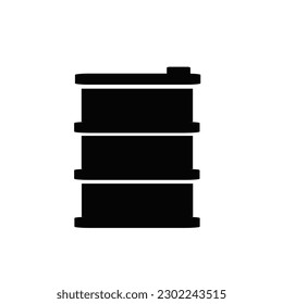 Drum container, barrel with sign flat vector icon for apps and websites.
