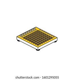 Drum controller buttons. Vector line, 3d stroke isometric, color web icon, new flat style. Creative illustration design, abstract idea for infographics.