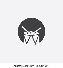 drum cut identity template icon design element