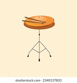 drum cymbal and sticks vector illustration.