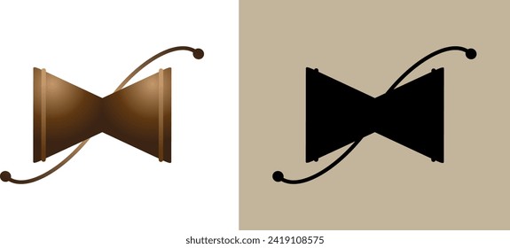 drum damaru shiva instrument silhouette vector