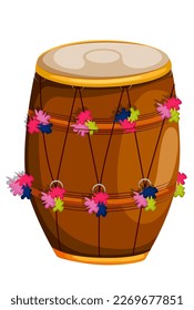 drum decorated with flowers for music
