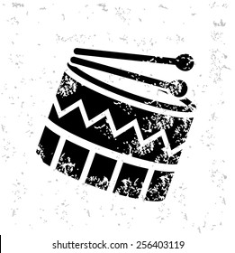 Drum design on old paper,grunge vector