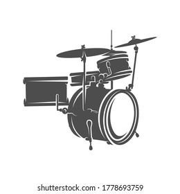Vector de diseño de tambor. Ilustración vectorial de un instrumento musical.