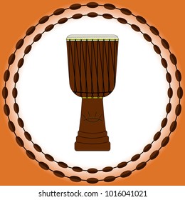 Drum djembe. Vector illustration.