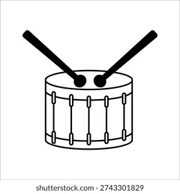 drum doodle hand drawn icon. Outline drawing drum line clipart symbol. Vector illustration