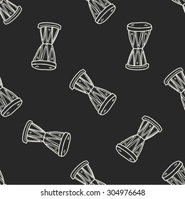 drum doodle seamless pattern background