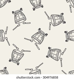 drum doodle seamless pattern background