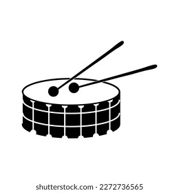 Drum and drumstick icon, Drum musical instrument, Symbol, logo illustration. Vector graphics.eps