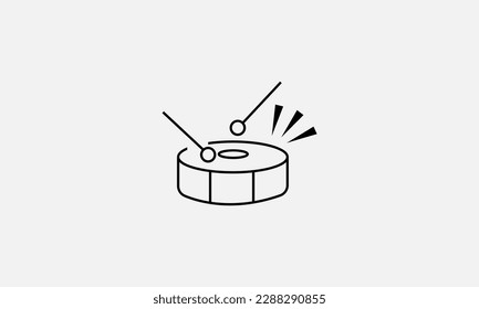 Drum and drumstick line icon